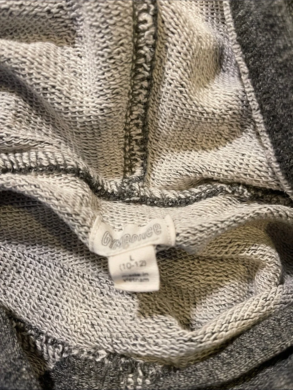 Gymboree Gray Crewneck Hoodie with Red and White Shoulder Stripes